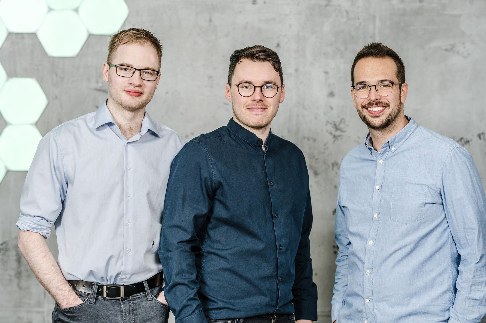 Das Gründungsteam von aimed analytics (von links): - Karsten Waltemathe, Dr. Patrick Günther und Dr. Kevin Baßler.