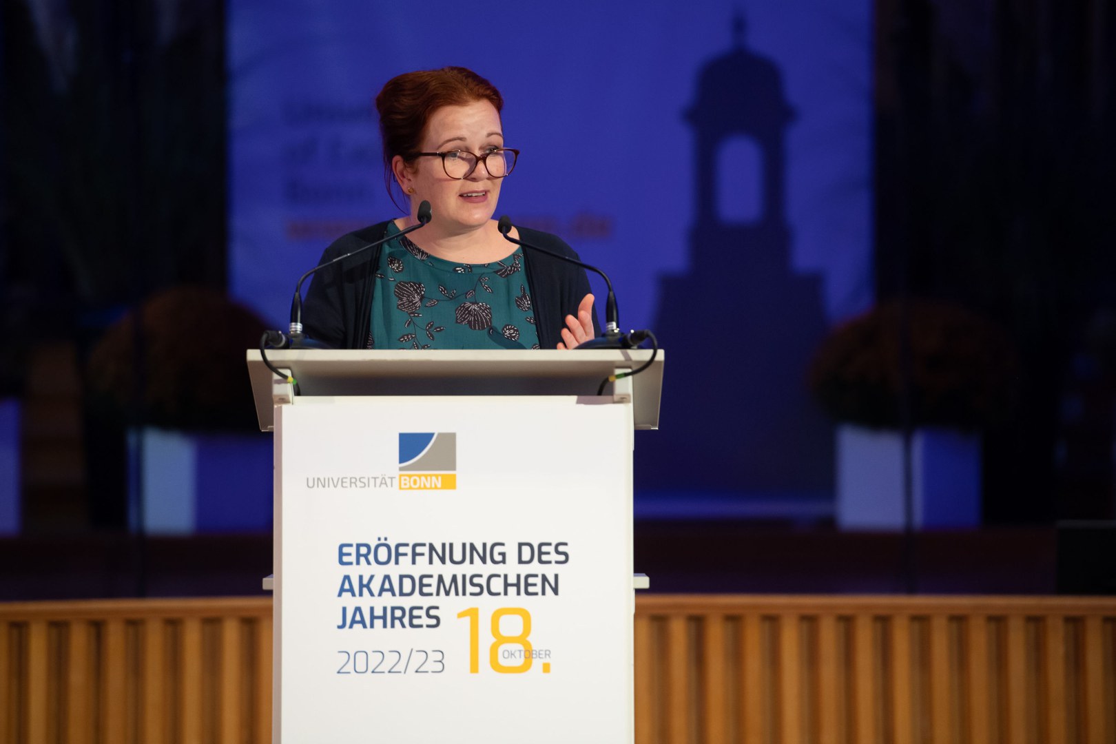 Enge Partnerschaft - Oberbürgermeisterin Katja Dörner betonte in ihrem Grußwort die enge Verbundenheit der Bundesstadt Bonn mit der Universität.