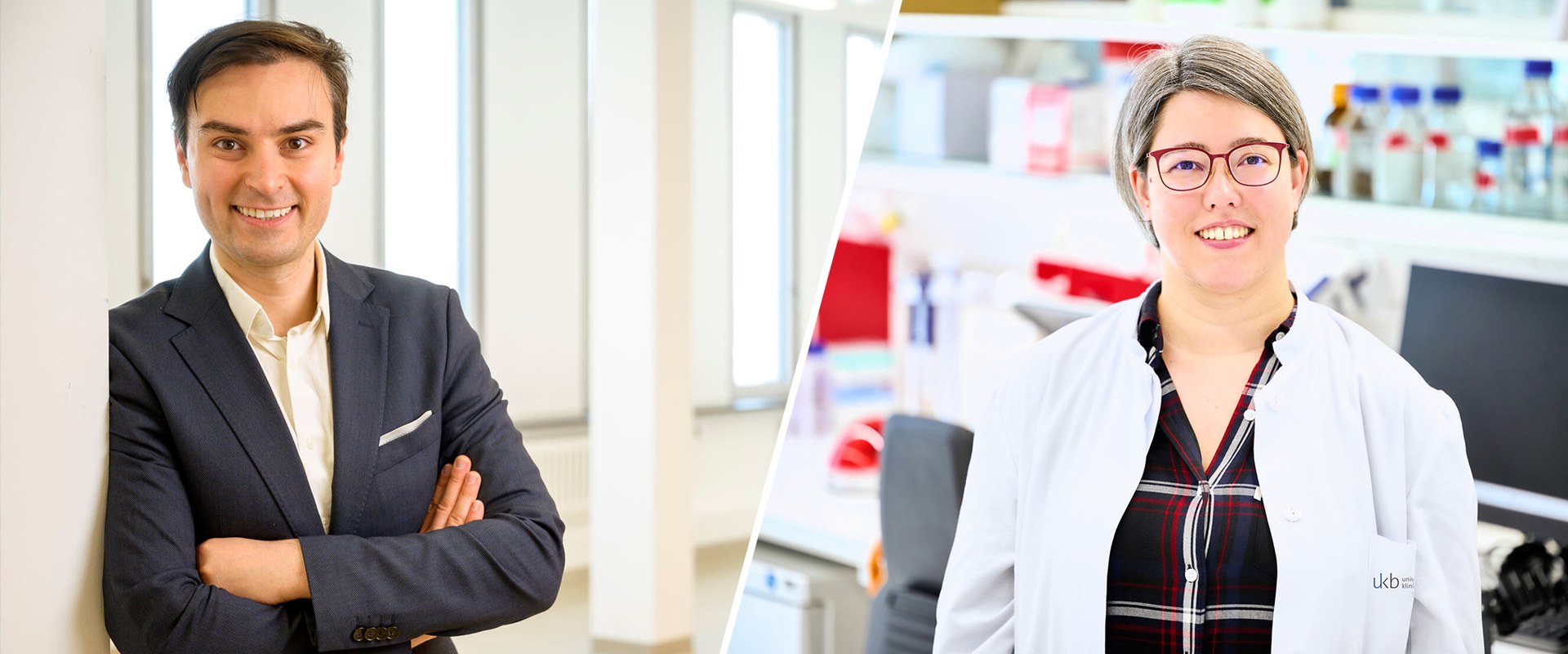 Left: Dr. Dragomir Milovanovic, Group Research Lead at the German Center for Neurodegenerative Illnesses (DZNE), headquarters in Berlin. Right: Prof. Kathrin Leppek, RNA-Biochemist and Group Research Lead at the Institute for Clinical Chemistry and Clinical Pharmacology at the University Hospital Bonn.