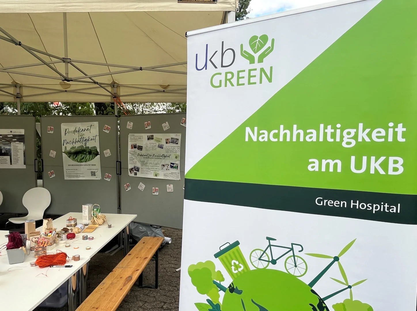 Sustainability stall at the UKB Summer Festival 2025.