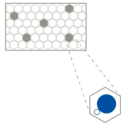 Eine Wissenschaftlerin und ein Wissenschaftler arbeiten hinter einer Glasfassade und mischen Chemikalien mit Großgeräten.