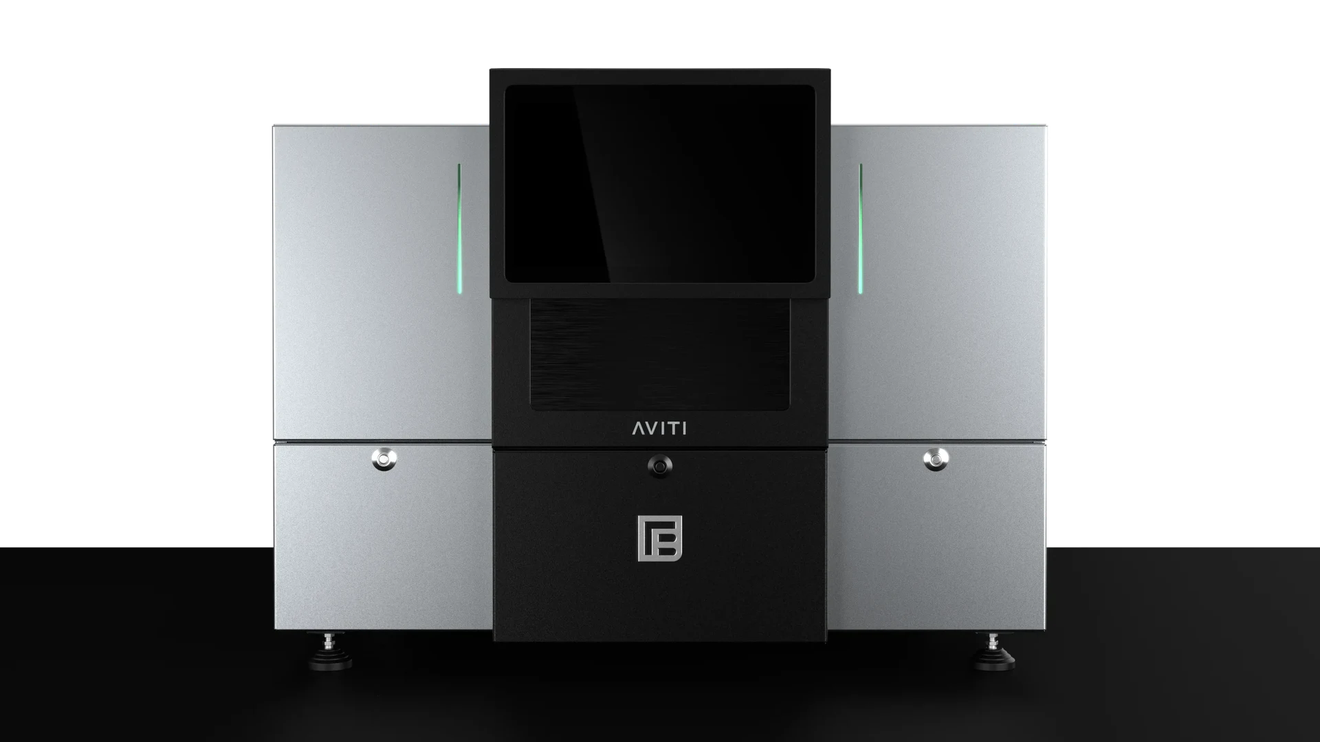 Eine Wissenschaftlerin und ein Wissenschaftler arbeiten hinter einer Glasfassade und mischen Chemikalien mit Großgeräten.