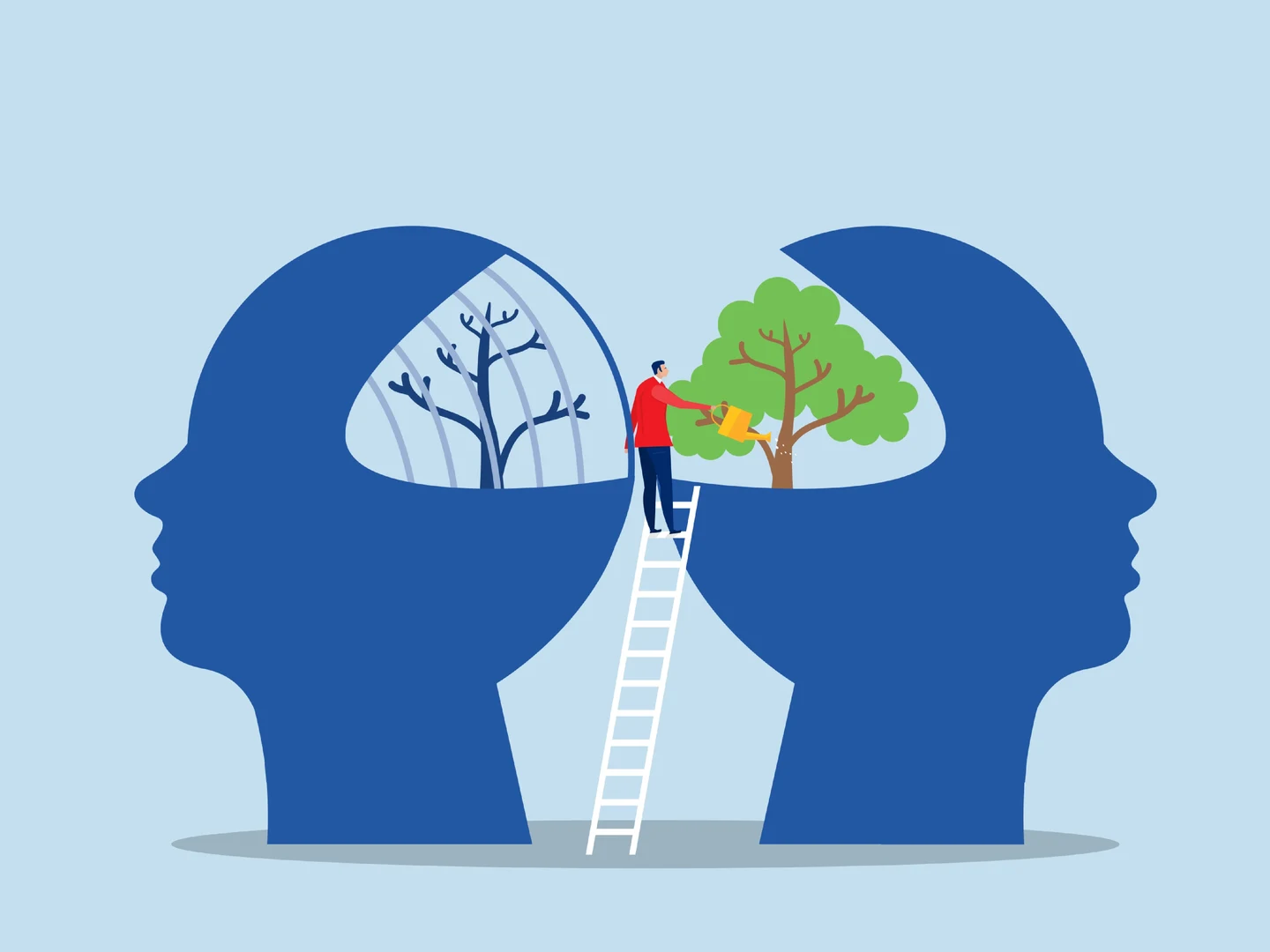 Schematic representation of a weak incremental theory (left) and a strong incremental theory (right).